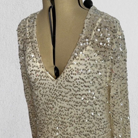 Zara champagne sequence maxi dress - Picture 5 of 16